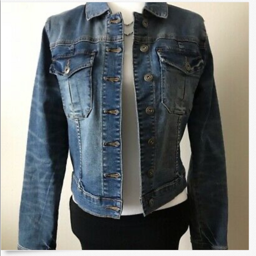Lila Ryan Button Down M Jean Jacket Stretc…